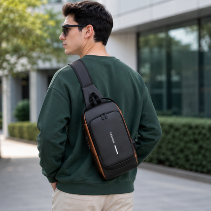 Crossbody Sling Bag for Men Women, Anti-Theft Fashion Chest Bag with Usb Charging Port, Messenger Bags, Waterproof Casual Shoulder Bag