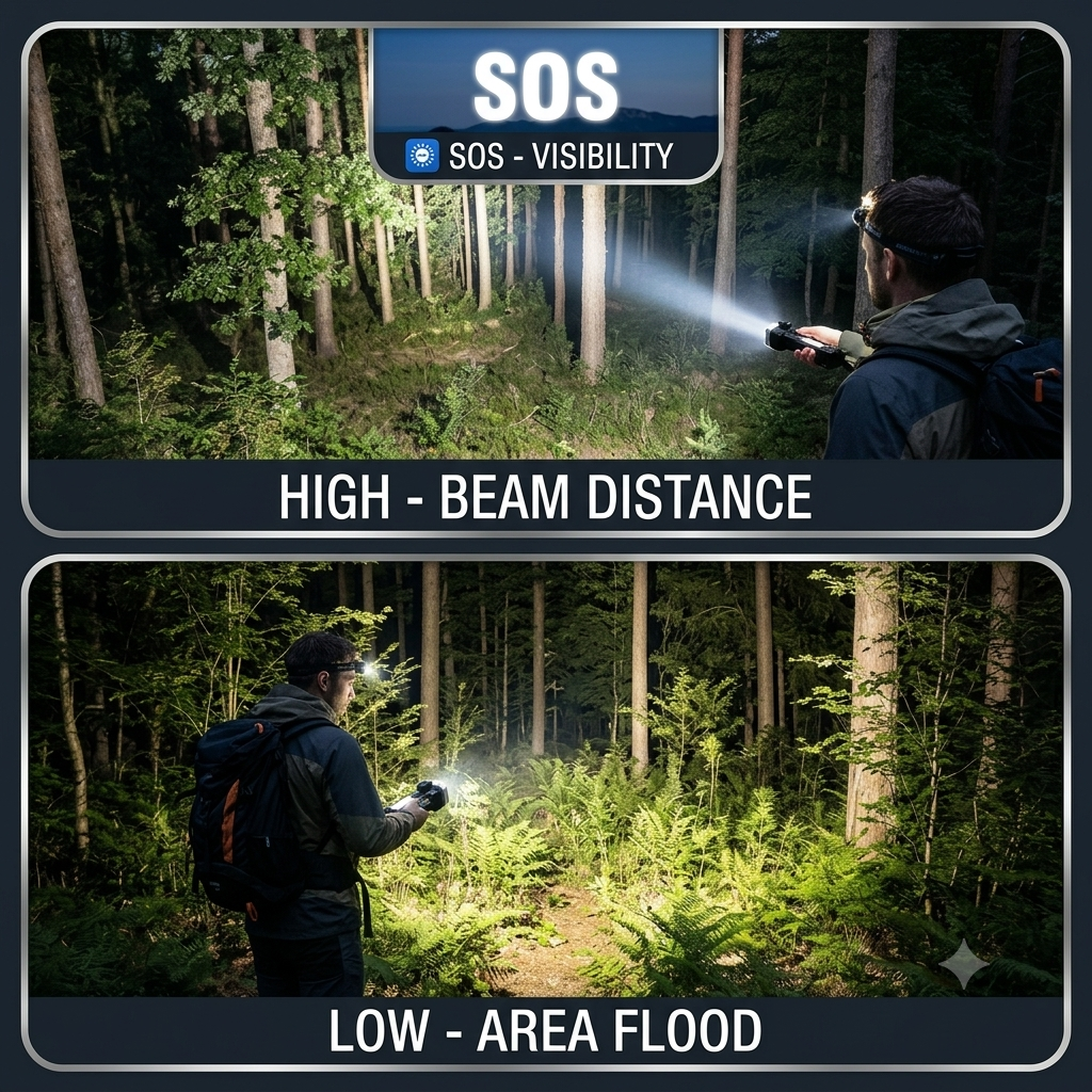 8 in 1 Portable Rechargeable Torch LED Flashlight