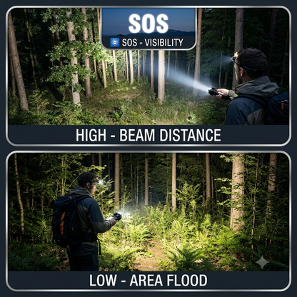 8 in 1 Portable Rechargeable Torch LED Flashlight